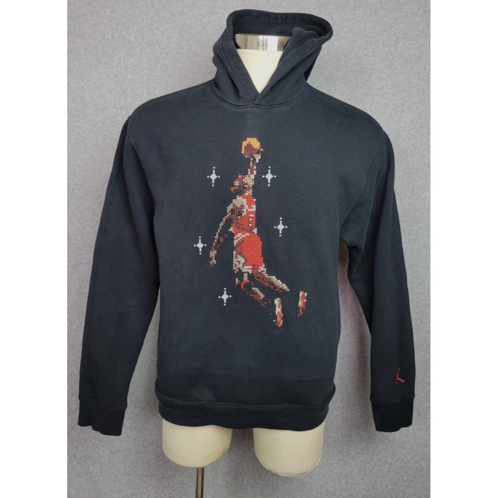 Nike Air Jordan Essentials Stitch Graphic Fleece Hoodie Black‎ DC9713-010 Medium